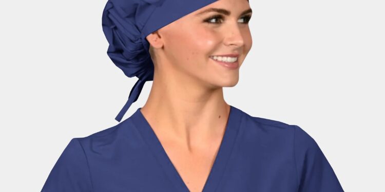 Navy Scrub Caps